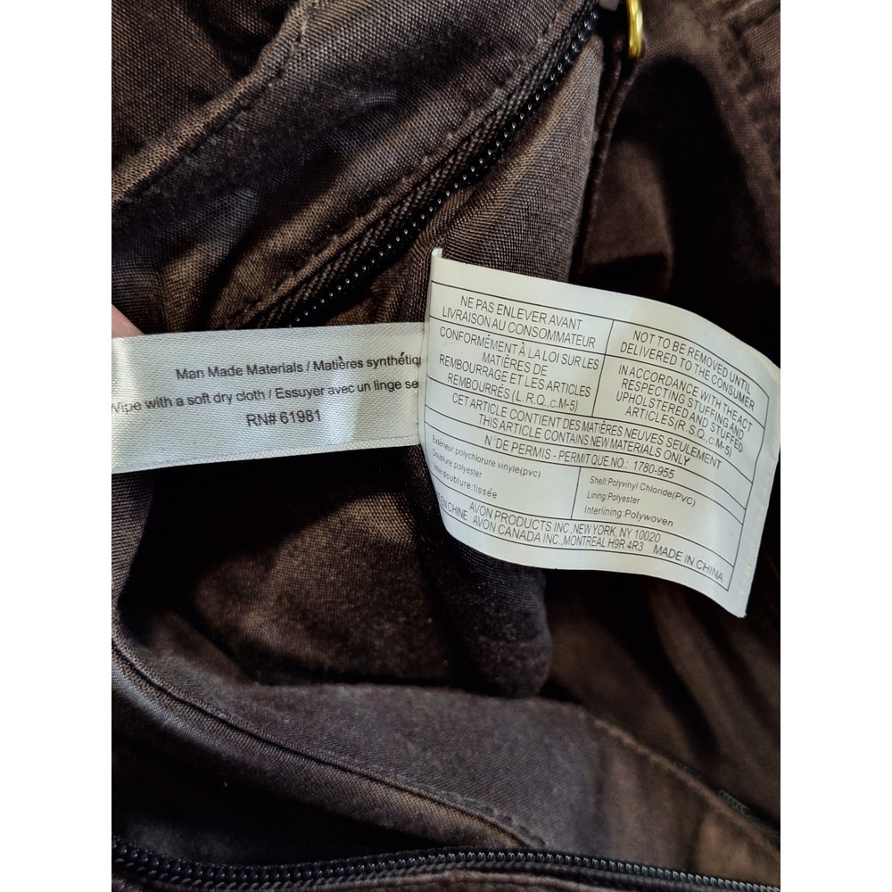 Avon Mark Handbag Brown Faux Leather Braided Trim Slouchy Shoulder Bag Casual - Picture 11 of 12